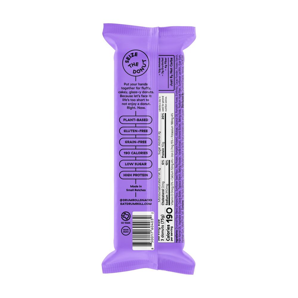 Drumroll Plant Based Double Chocolate Mini Donuts, 2.6 Ounce -- 12 Per Case
