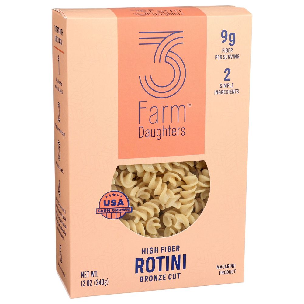 3 Farm Daughters Rotini Pasta, 12 Ounce -- 8 Per Case