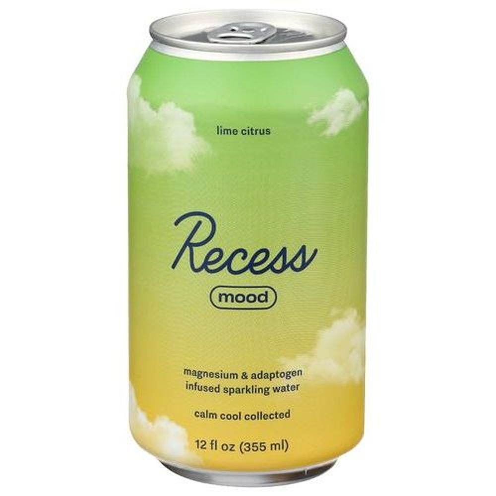 Recess Mood Lime Citrus Sparkling Water, 12 Fluid Ounce -- 12 Per Case