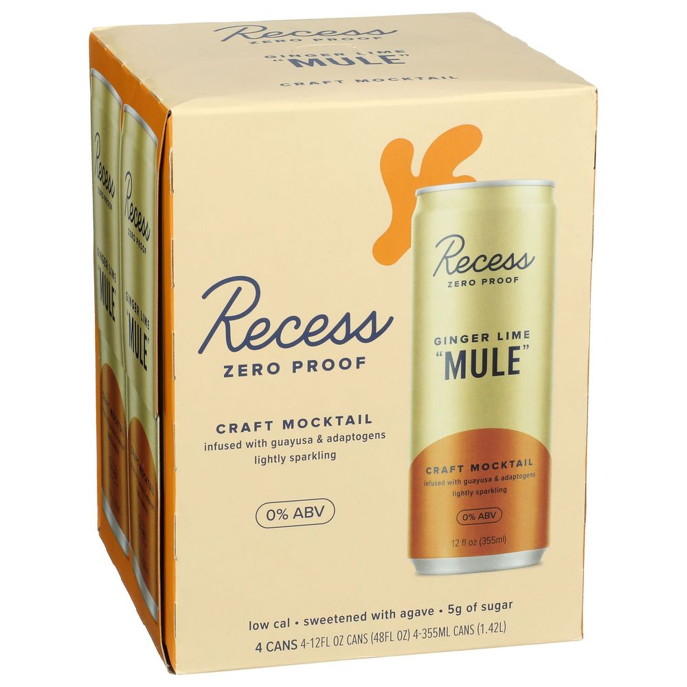 Recess Ginger Lime Mule Craft Mocktail, 12 Fluid Ounce -- 24 Per Case