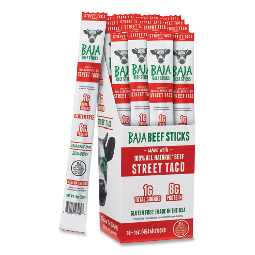 Baja Jerky Street Taco Beef Stick, 1 Ounce -- 16 Per Case