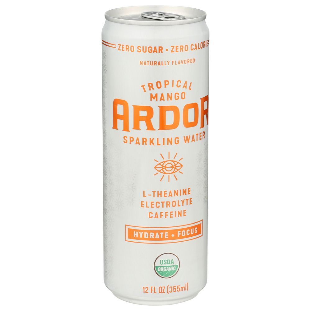 Ardor Organic Tropical Mango Sparkling Water, 12 Fluid Ounce -- 12 Per Case