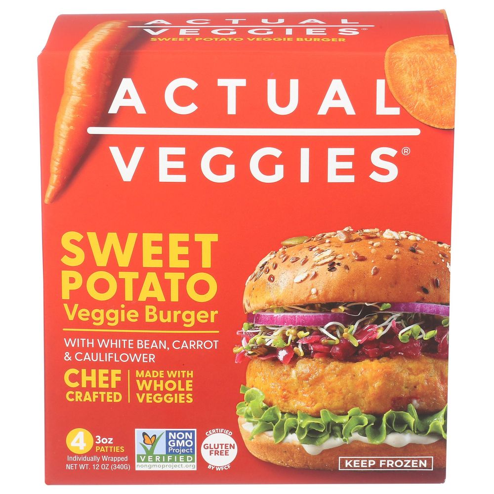 Actual Veggies Sweet Potato Veggie Burger, 3 Ounce -- 24 Per Case