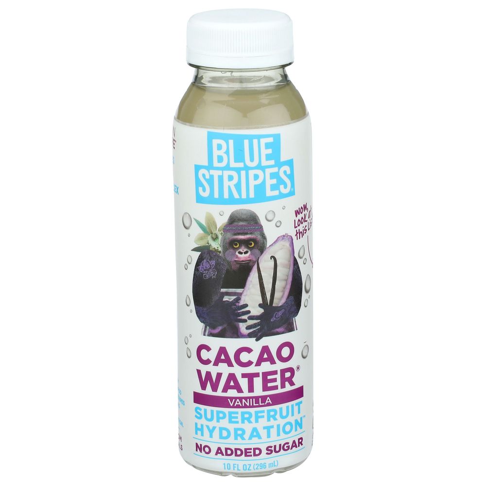Blue Stripes Vanilla Cacao Water, 10 Fluid Ounce -- 6 Per Case