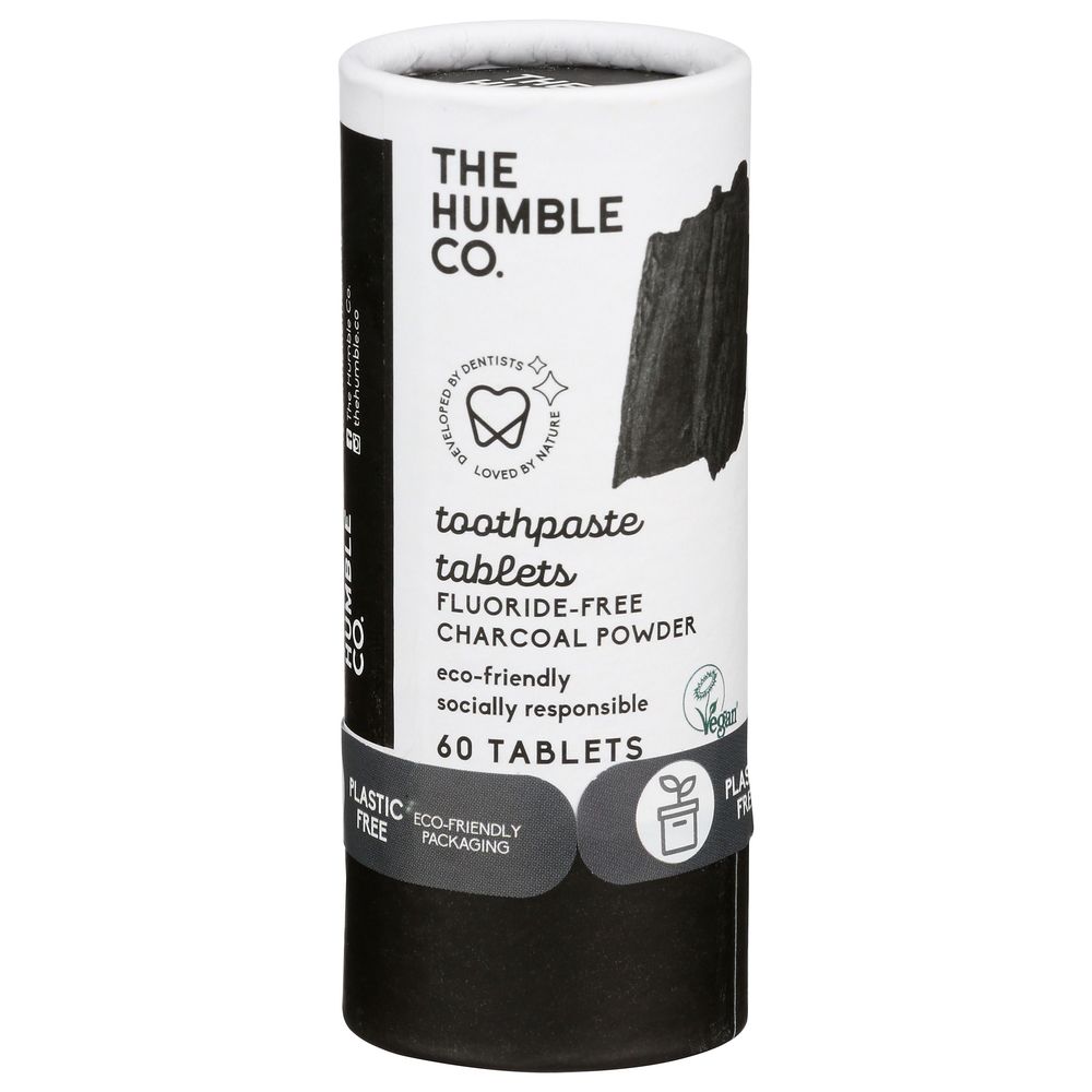 The Humble Co Charcoal Fluoride Free Dental Tablets, 60 Count -- 6 Per Case
