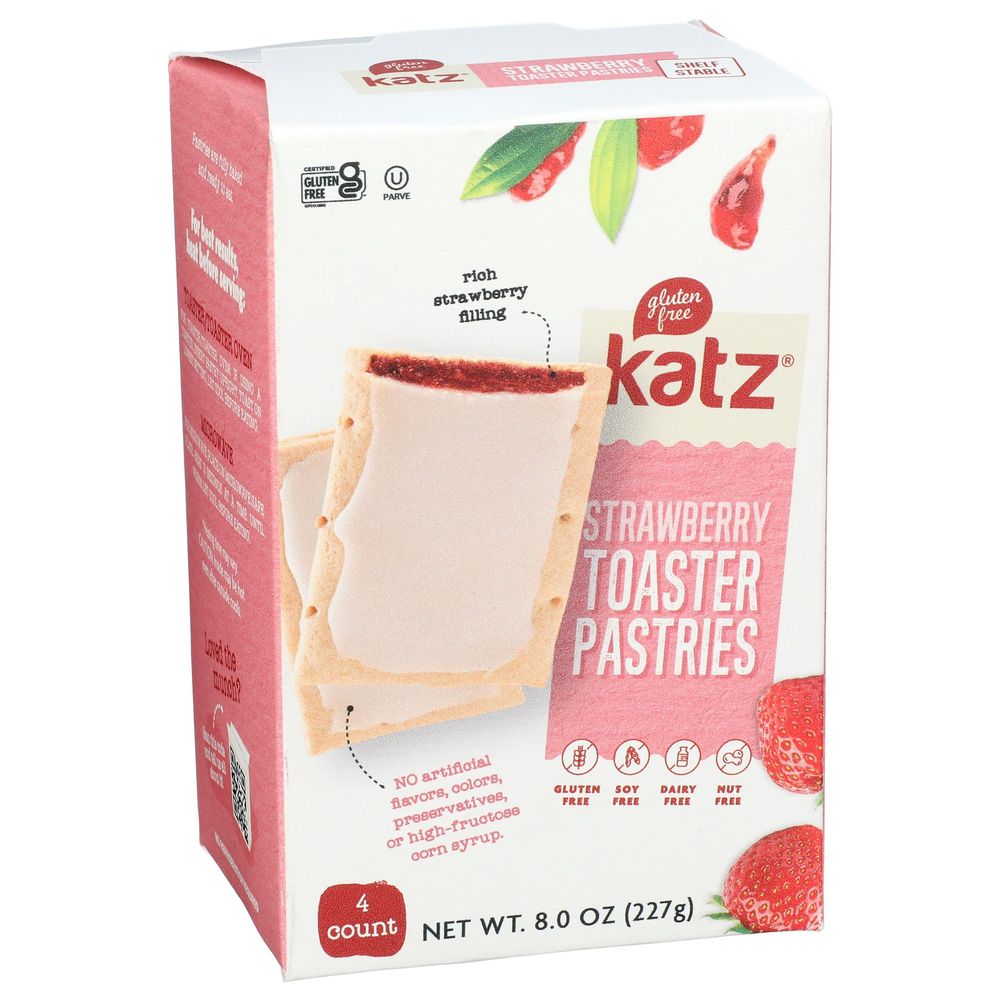 Katz Gluten Free Strawberry Toaster Pastries, 8 Ounce -- 6 Per Case