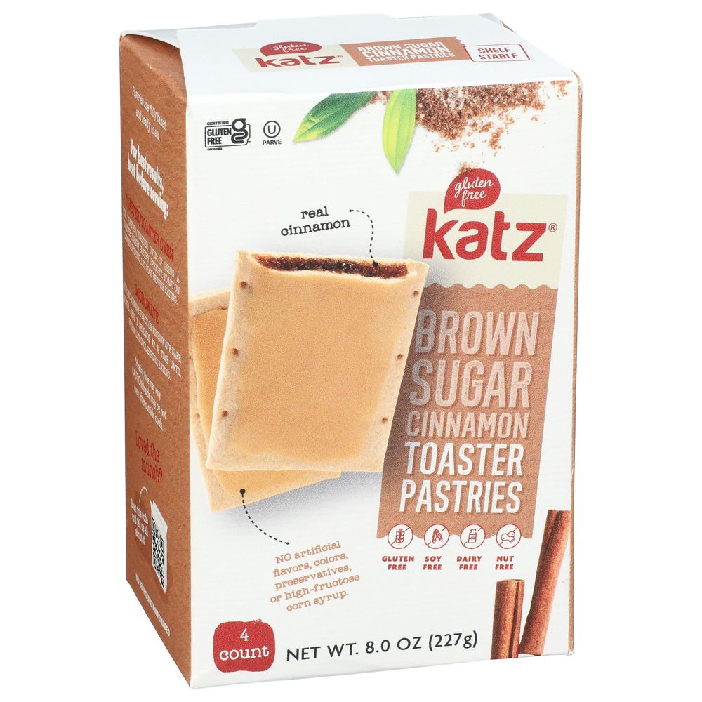 Katz Gluten Free Brown Sugar Cinnamon Toaster Pastries, 8 Ounce -- 6 Per Case