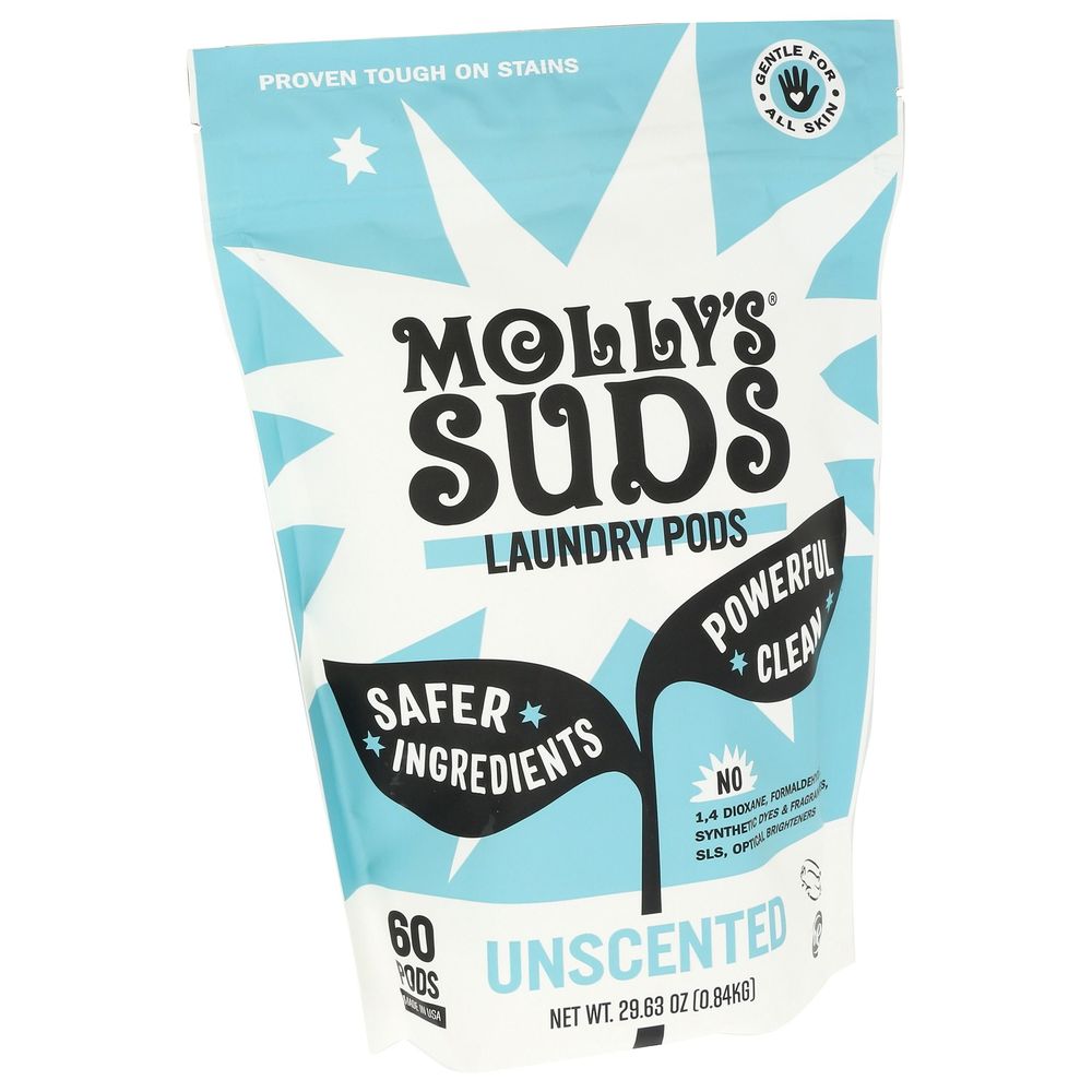 Molly's Suds Unscented Laundry Powder Pods, 29.63 Ounce -- 6 Per Case