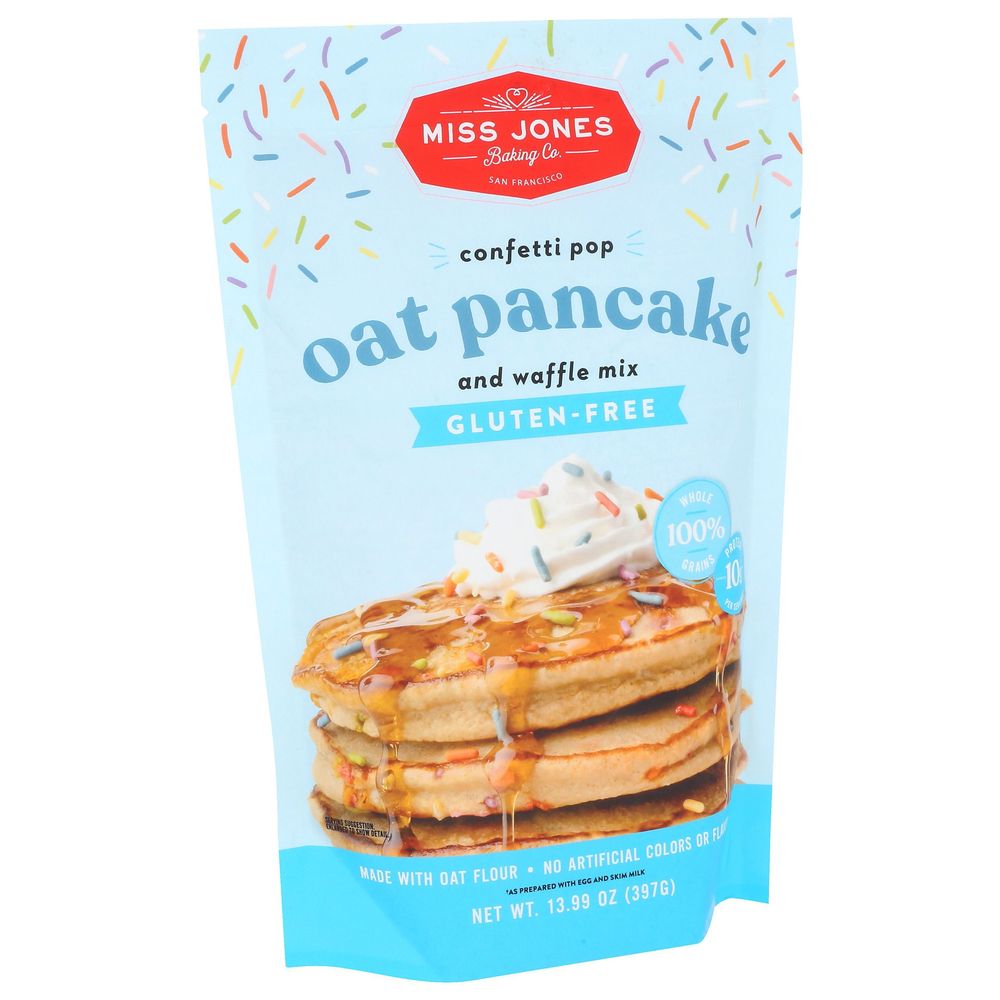 Miss Jones Baking Co Gluten Free Confetti Pop Oat Pancake and Waffle Mix, 13.99 Ounce -- 6 per case