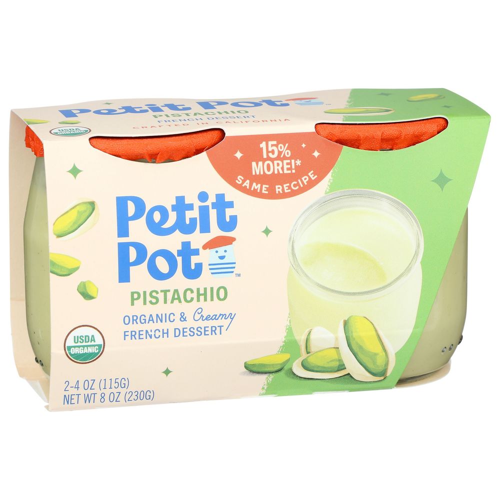Petitpot Organic Pistachio Pudding, 8 Ounce -- 4 Per Case
