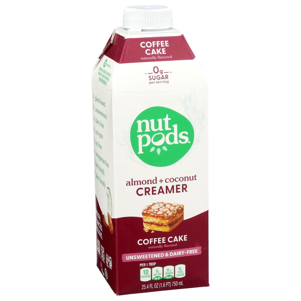 Nutpods Coffee Cake Dairy Free Unsweetened Almond Plus Coconut Creamer, 25.4 Fluid Ounce -- 6 Per Case