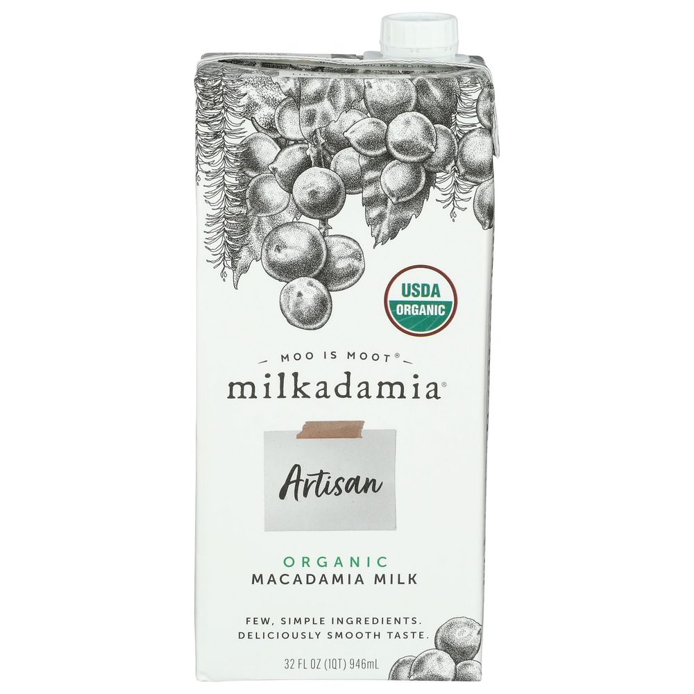 Milkadamia Organic Artisan Macadamia Milk, 32 Fluid Ounce -- 6 Per Case
