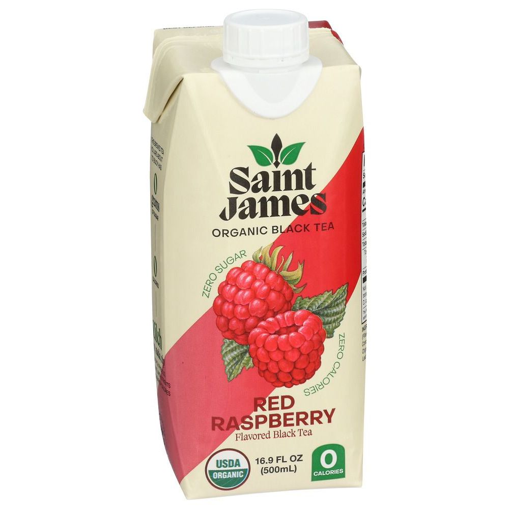 Saint James Organic Red Raspberry Black Tea, 16.9 Fluid Ounce -- 12 Per Case