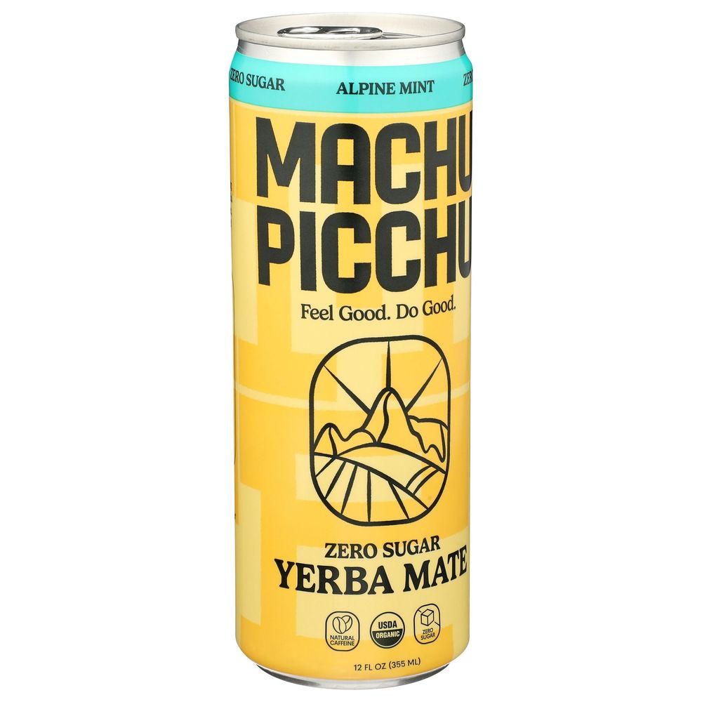 Machu Picchu Organic Alpine Mint Zero Sugar Yerba Mate, 12 Fluid Ounce -- 12 Per Case