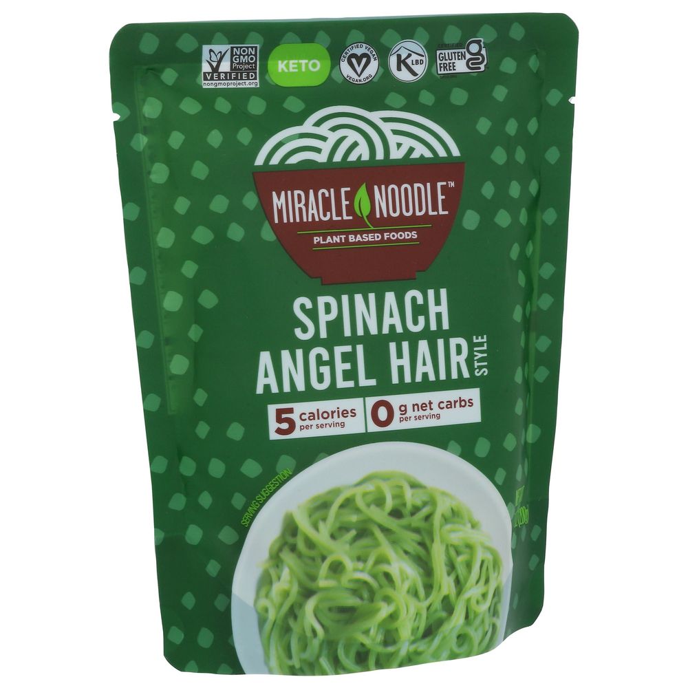 Miracle Noodle Ready To Eat Spinach Angel Hair Noodles, 7 Ounce -- 6 Per Case
