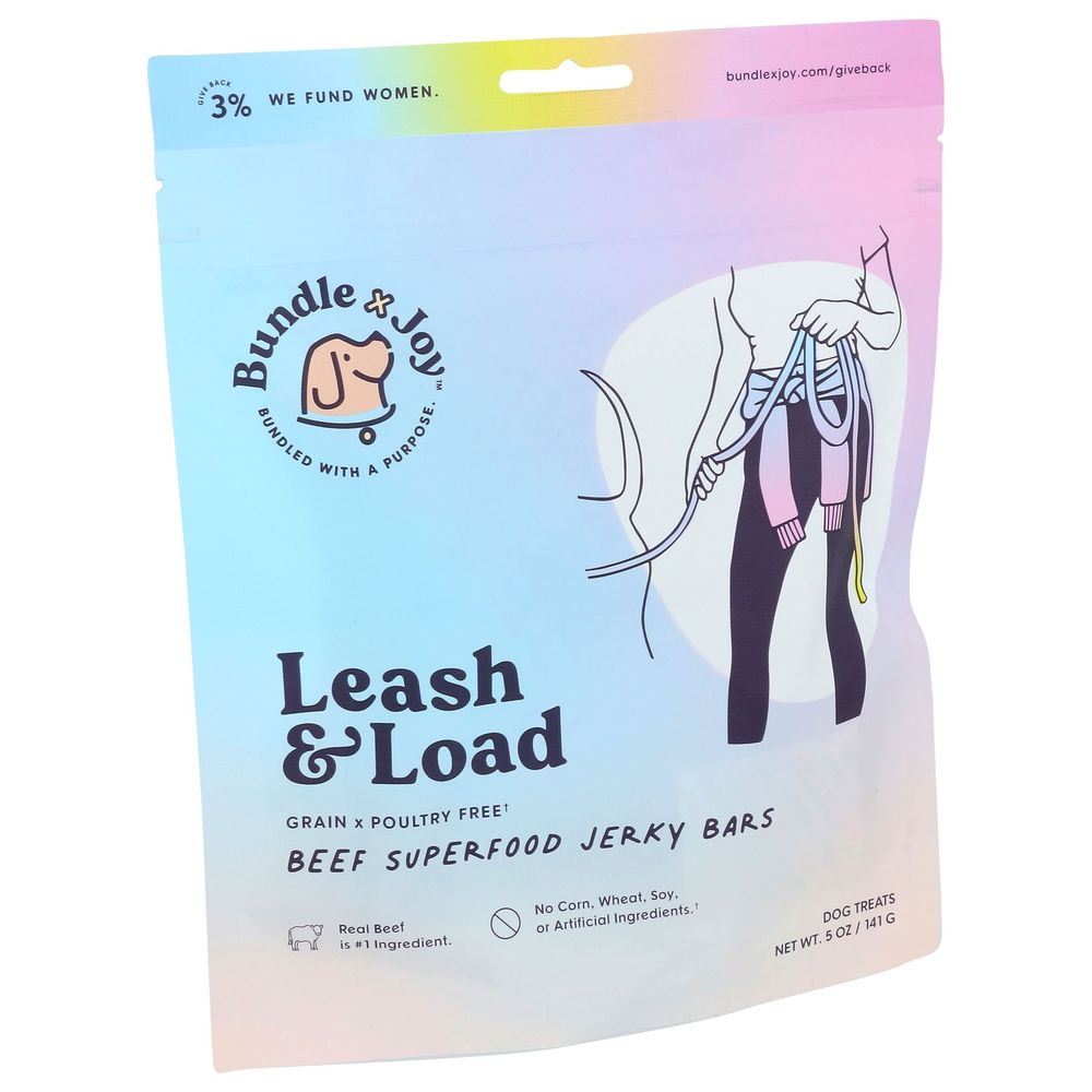 Bundle X Joy Leash And Load Beef Superfood Jerky Bar Dog Treats, 5 Ounce -- 6 Per Case