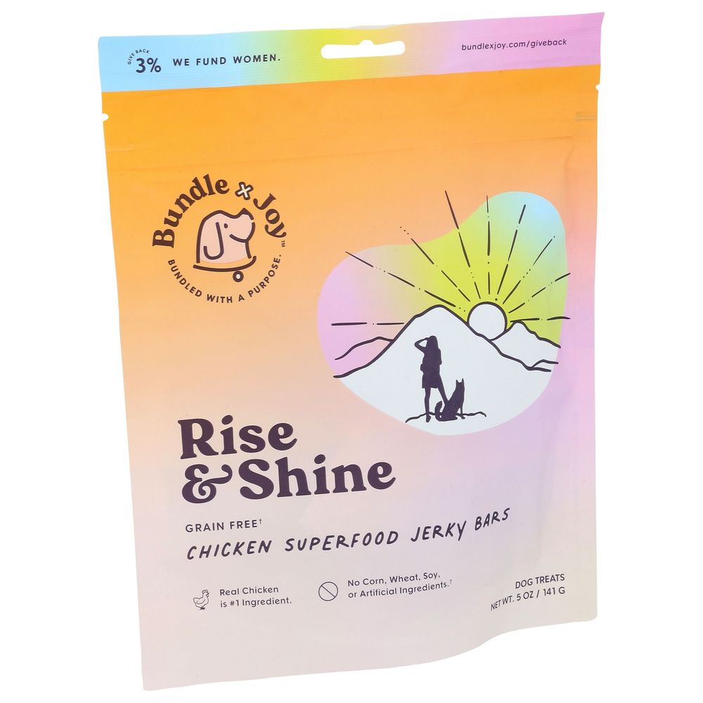 Bundle X Joy Rise And Shine Chicken Superfood Jerky Bar Dog Treats, 5 Ounce -- 6 Per Case