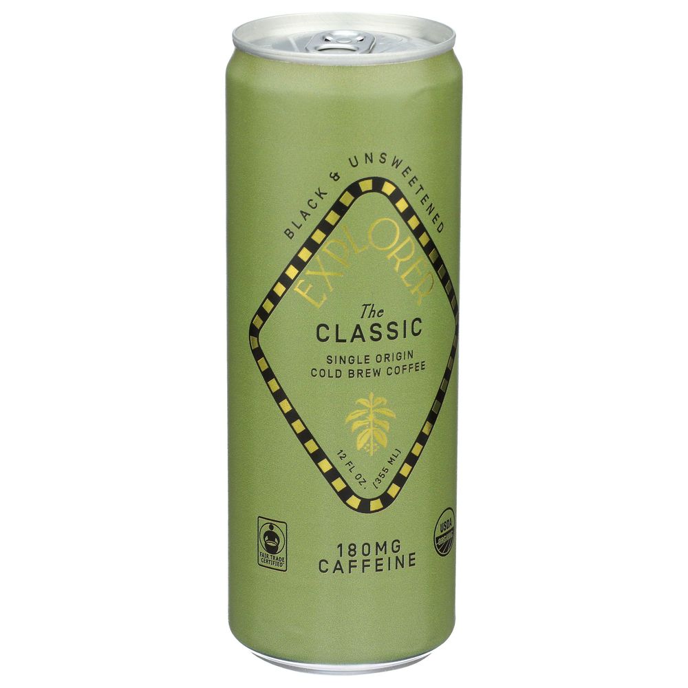 Explorer The Classic Unsweetened Cold Brew Coffee, 12 Fluid Ounce -- 12 Per Case