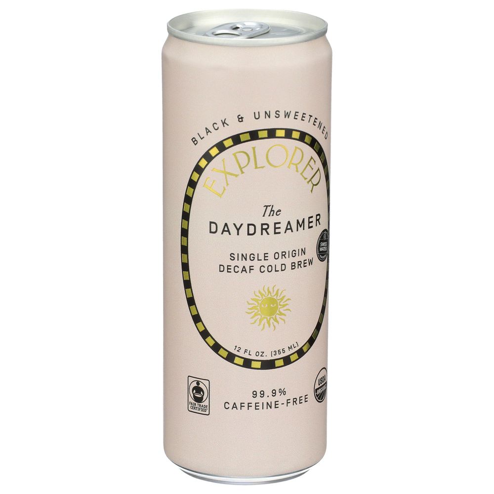 Explorer The Daydreamer Unsweetened Decaf Cold Brew Coffee, 12 Fluid Ounce -- 12 Per Case
