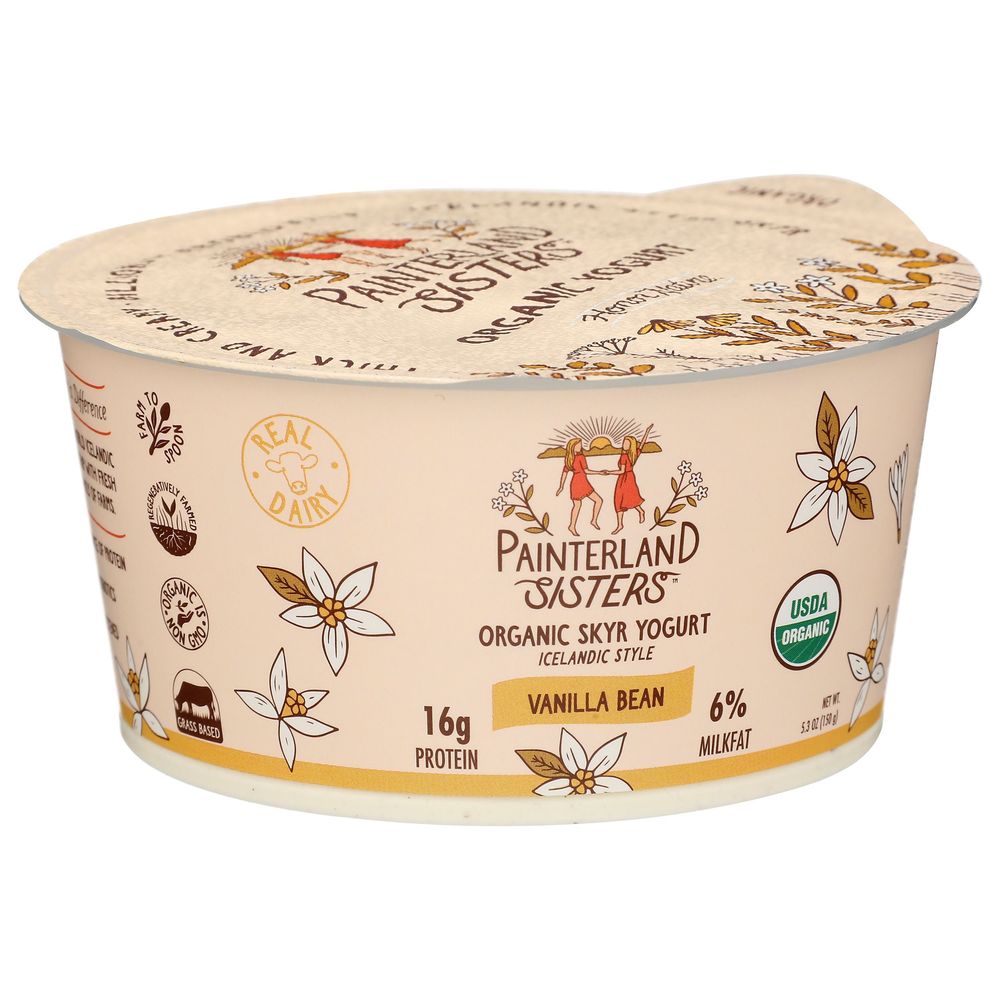 Painterland Sisters Organic Vanilla Bean Skyr Yogurt, 5.3 Ounce -- 8 Per Case