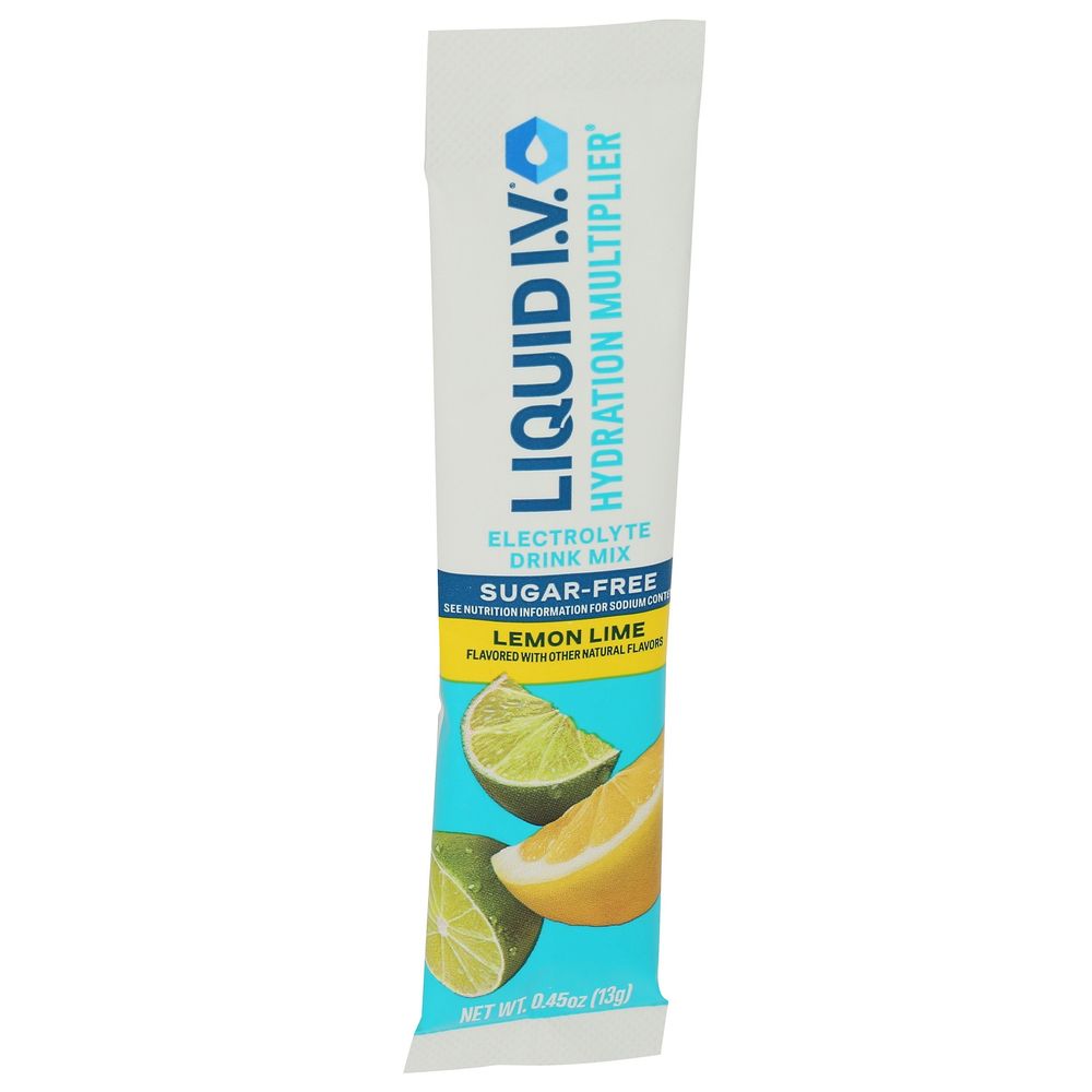 Liquid I.v. Sugar Free Lemon Lime Hydration Multiplier Electrolyte Drink Mix, 0.45 Ounce -- 8 Per Case