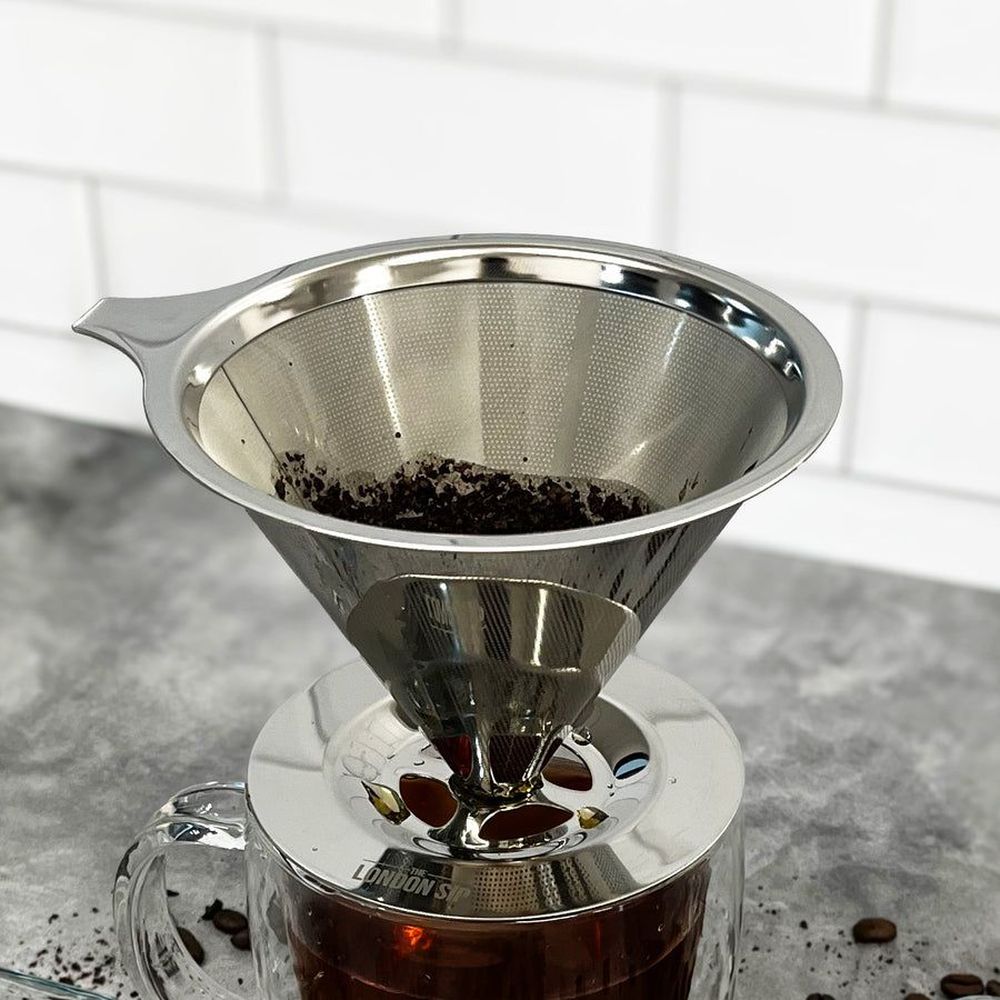 London Sip 1-4 Cup Stainless Steel Reusable Filter And Coffee Dripper