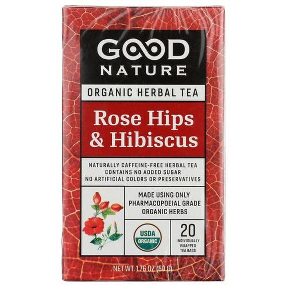 Good Nature Organic Hibiscus Rosehips Herbal Tea, 1.76 Ounce -- 6 Per Case