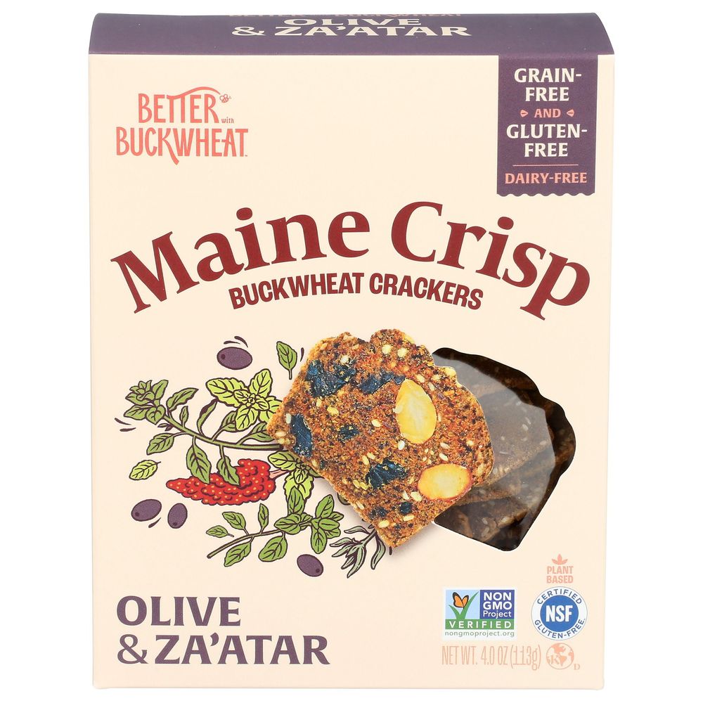 Better With Buckwheat Maine Crisp Olive And Zaatar Buckwheat Crackers, 4 Ounce -- 10 Per Case