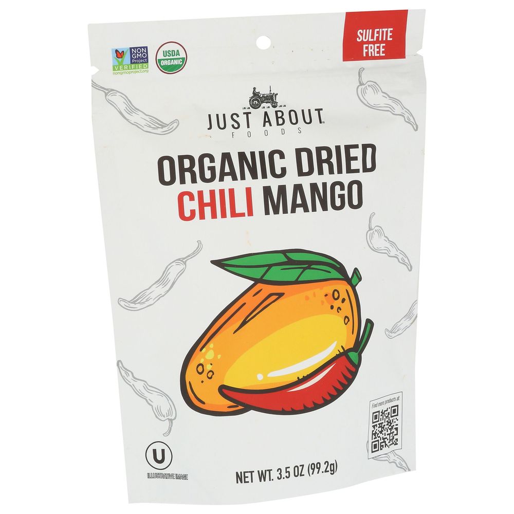 Just About Foods Organic Dried Chili Mango Strips, 3.5 Ounce -- 6 Per Case