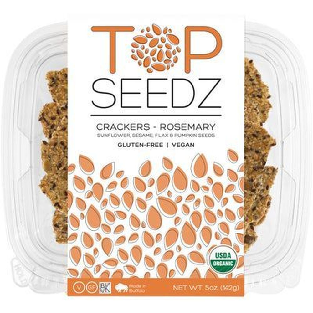 Top Seedz Organic Rosemary Crackers, 5 Ounce 12 per case