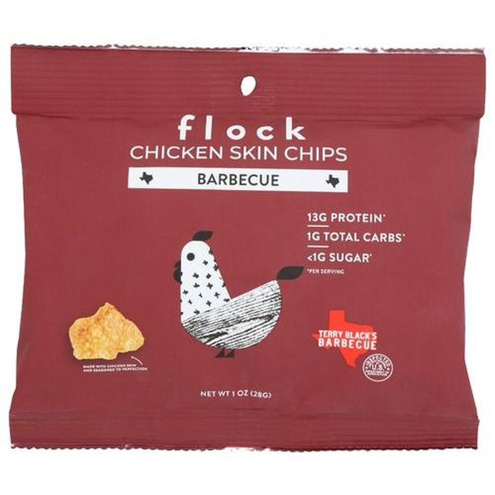 Flock Terry Blacks Barbecue Chicken Skin Chips, 1 Ounce -- 8 Per Case