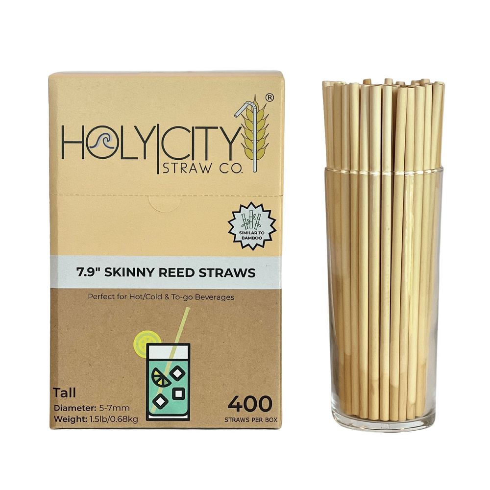 Holy City Straw Company Skinny Reed Straw, 7.9 inch -- 2400 per case