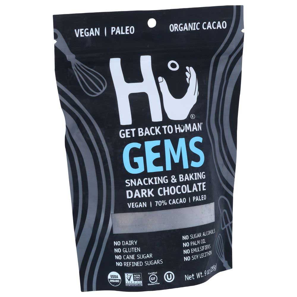 Hu Organic Snacking And Baking Dark Chocolate Gems, 9 Ounce -- 6 Per Case