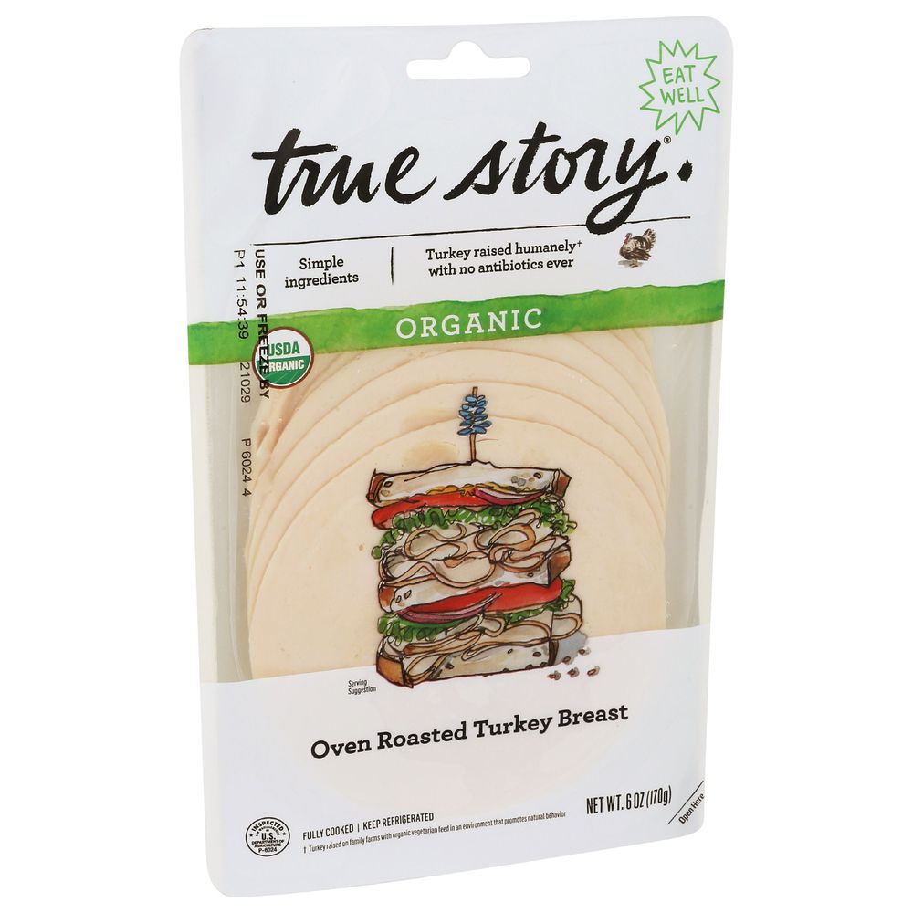 True Story Organic Oven Roasted Turkey Breast, 6 Ounce -- 12 Per Case