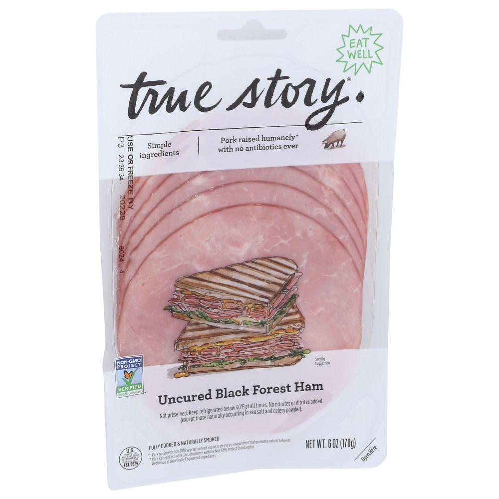 True Story Uncured Black Forest Ham, 6 Ounce -- 12 Per Case