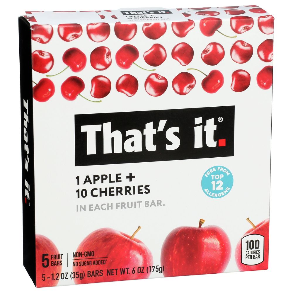 That's It Apple Plus Cherry Fruit Bar, 6 Ounce -- 6 Per Case