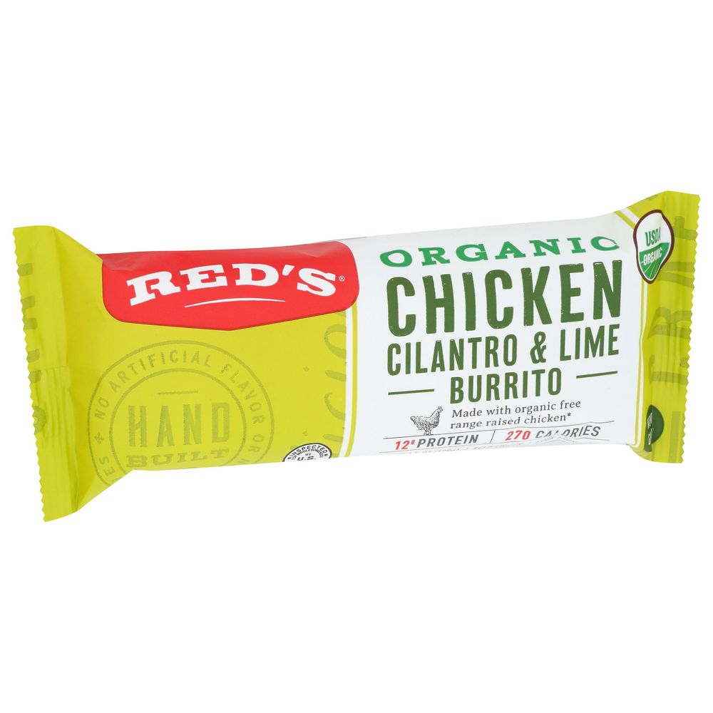 Reds Organic Chicken Cilantro And Lime Burrito, 4.5 Ounce -- 12 Per Case