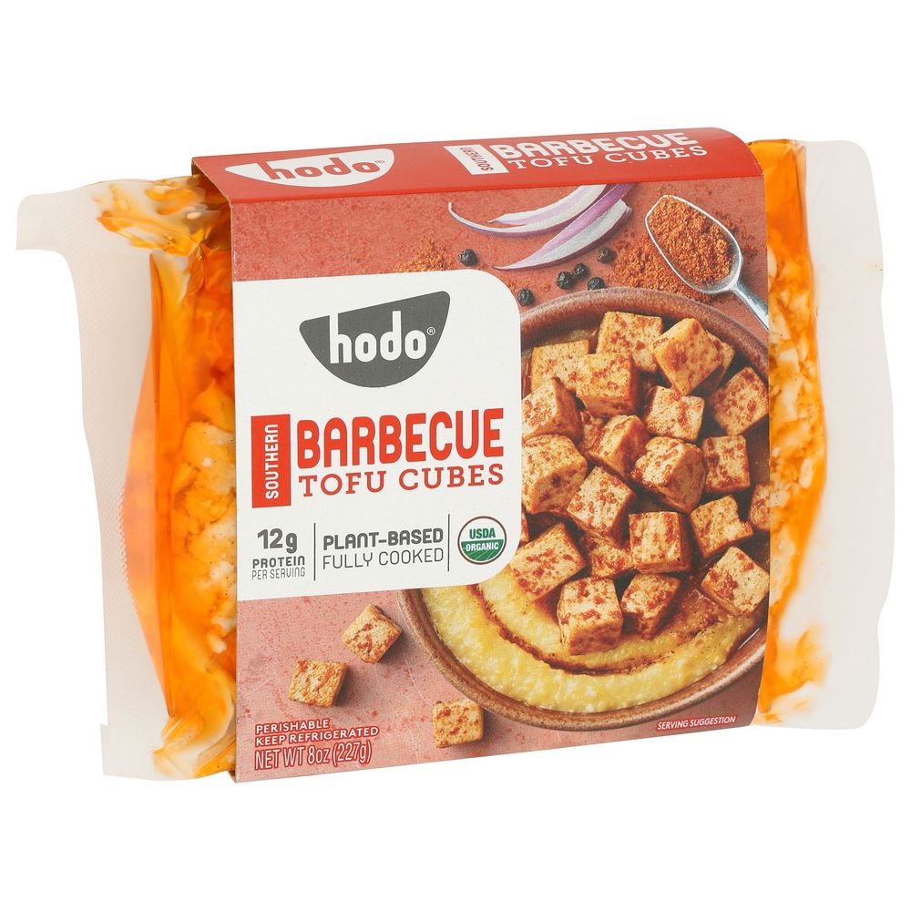 Hodo Cubos De Tofu Con Barbacoa Sureña Orgánicos De Origen Vegetal, 8 Onzas -- 6 Por Caja