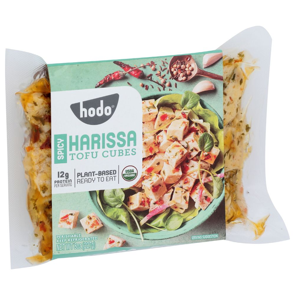Hodo Organic Harissa Tofu Cubes, 8 Ounce -- 6 Per Case