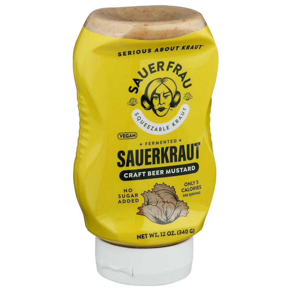 Sauer Frau Craft Beer Mustard Squeezable Sauerkraut, 12 Ounce -- 6 Per Case