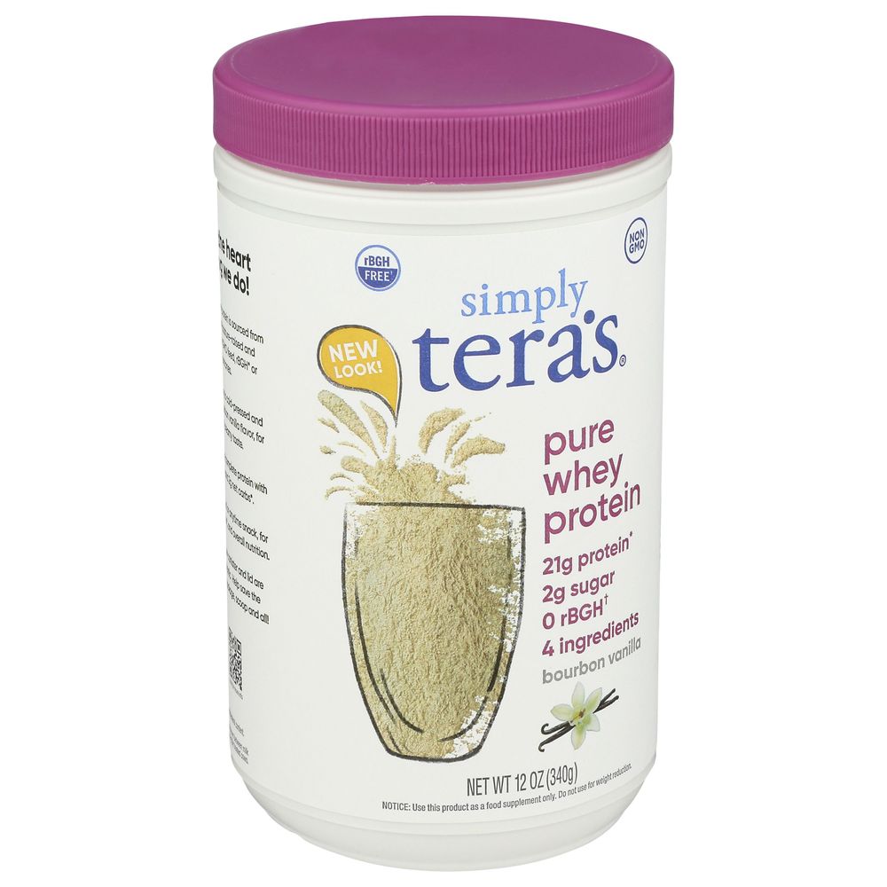 Simply Teras Bourbon Vanilla Pure Whey Protein Powder, 12 Ounce