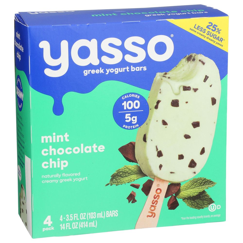 Yasso Mint Chocolate Greek Yogurt Bar, 14 Ounce -- 8 Per Case