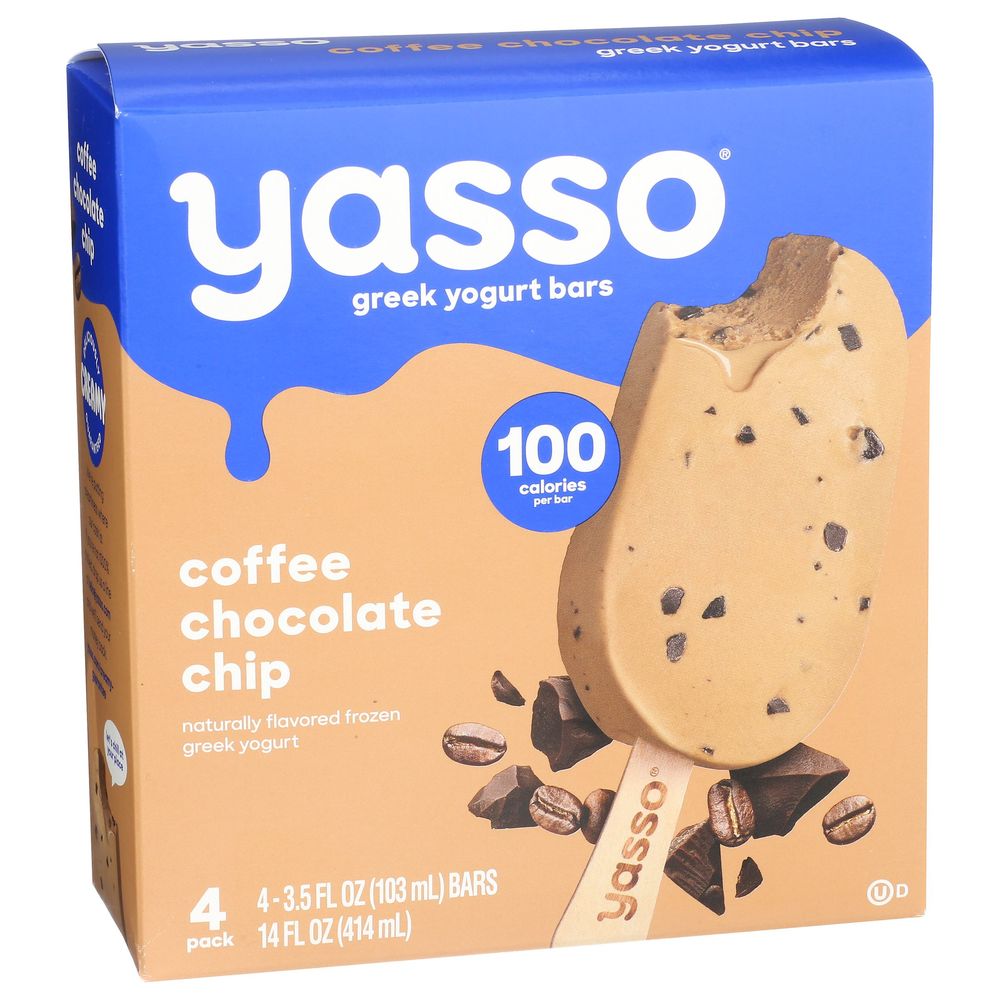 Yasso Coffee Chocolate Chip Greek Yogurt Bar, 3.5 Ounce -- 32 Per Case
