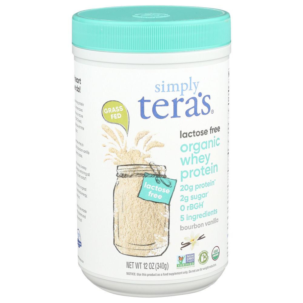 Simply Teras Organic Bourbon Vanilla Whey Protein, 12 Ounce