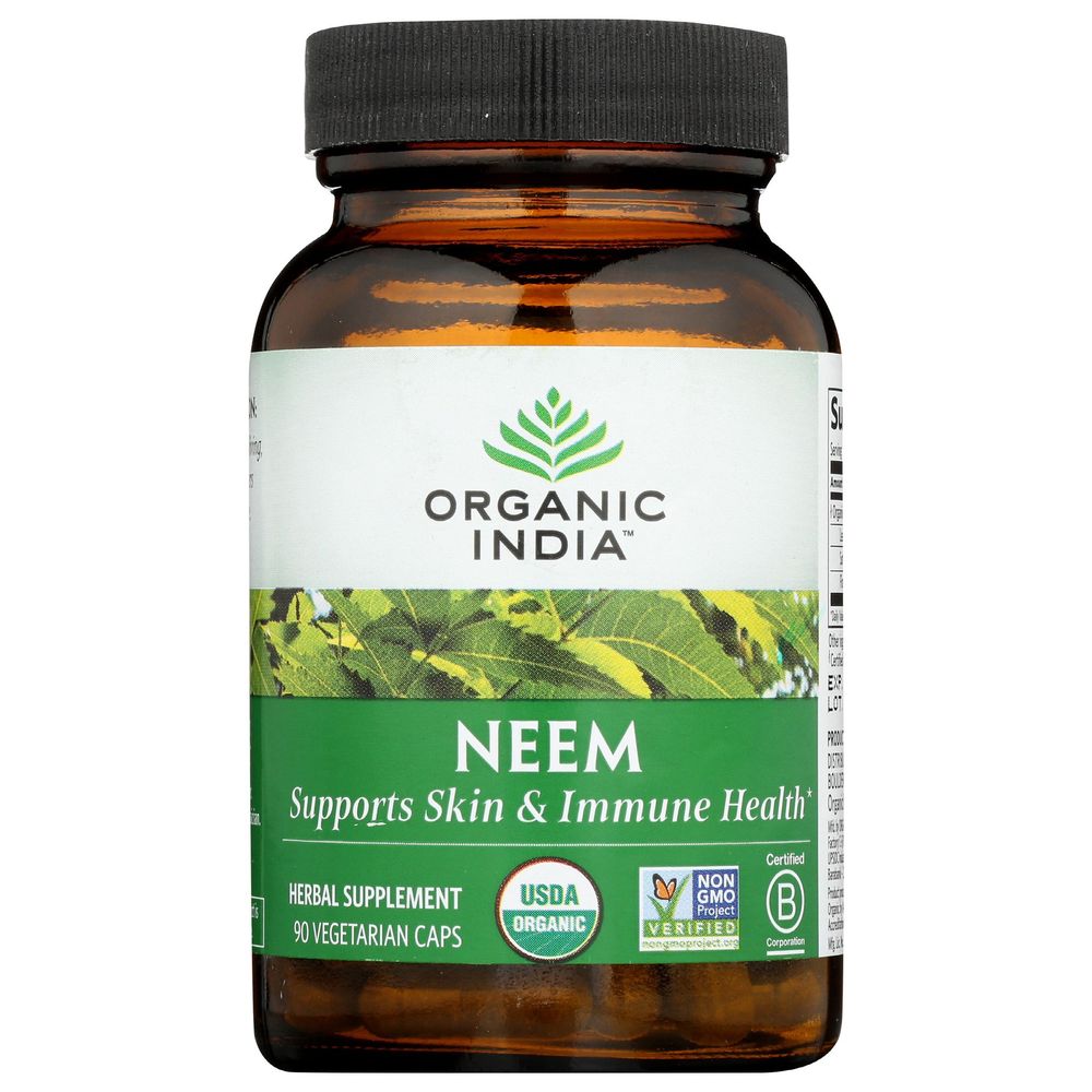 Organic India Neem Vegetarian Capsules, 90 Count