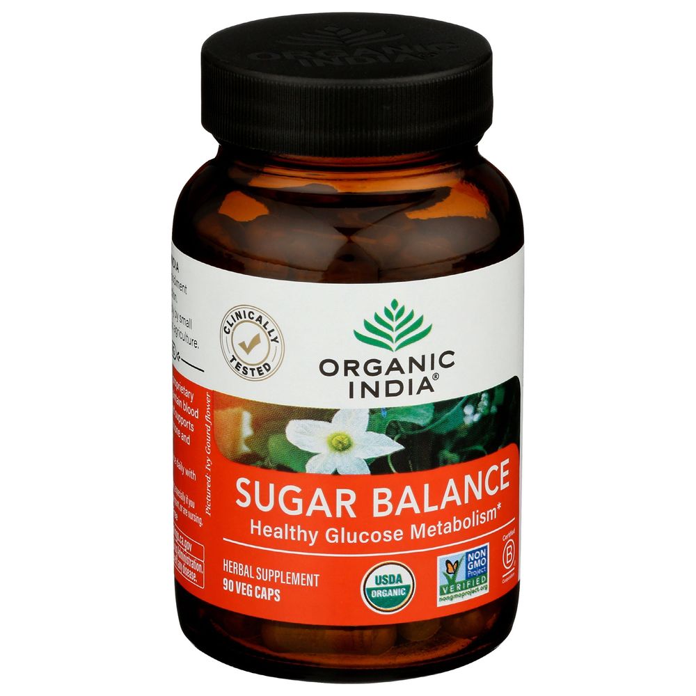 Organic India Sugar Balance Veg Capsules, 90 Count
