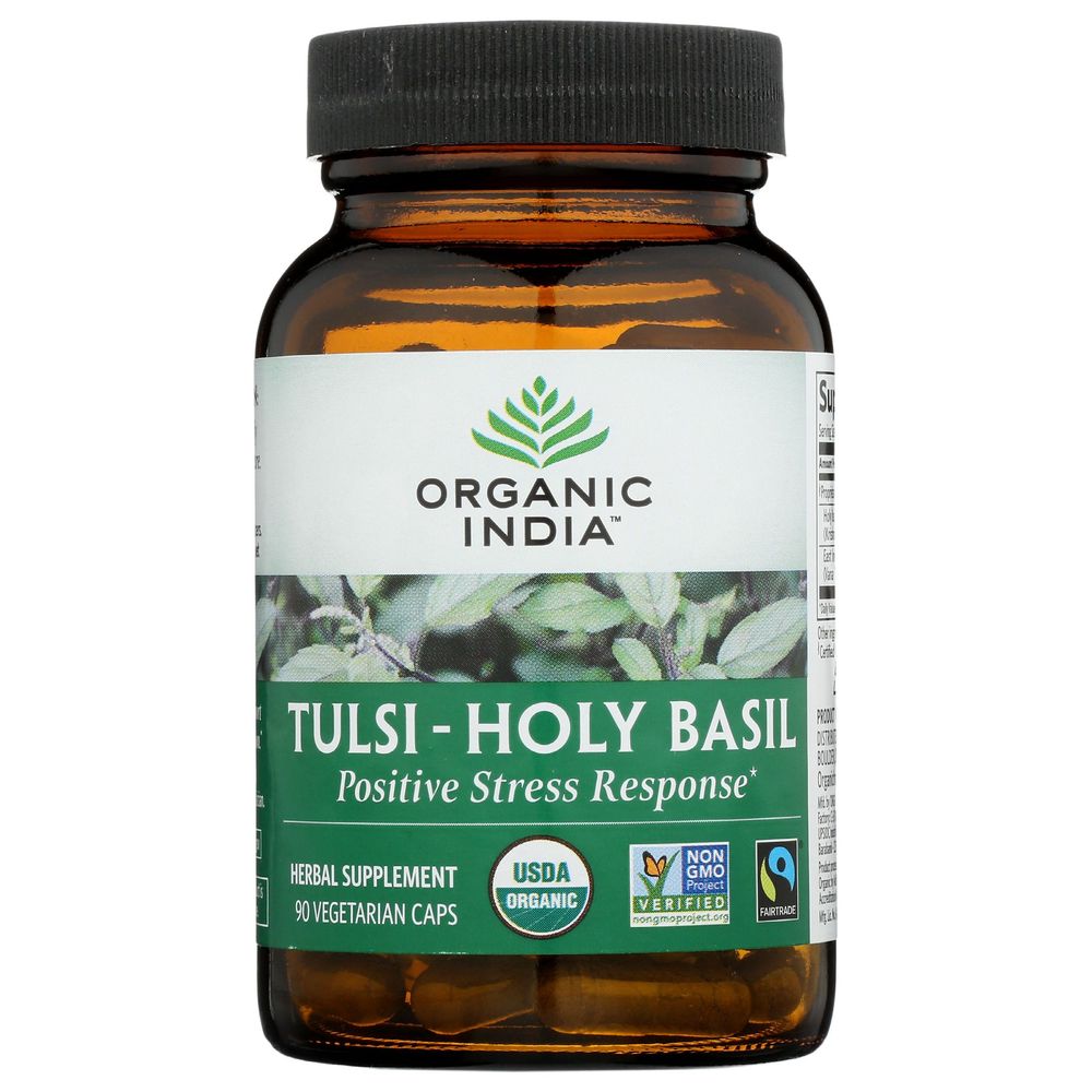 Organic India Tulsi Holy Basil Vegetarian Capsules, 180 Count