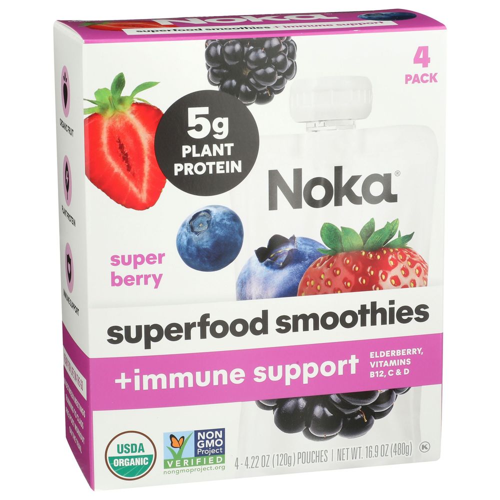 Noka Organic Super Berry Smoothie, 16.9 Ounce -- 6 Per Case