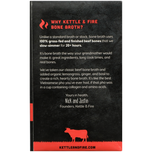 Kettle & Fire Lemongrass Ginger Pho Bone Broth, 16.9 Fluid Ounce -- 6 Per Case