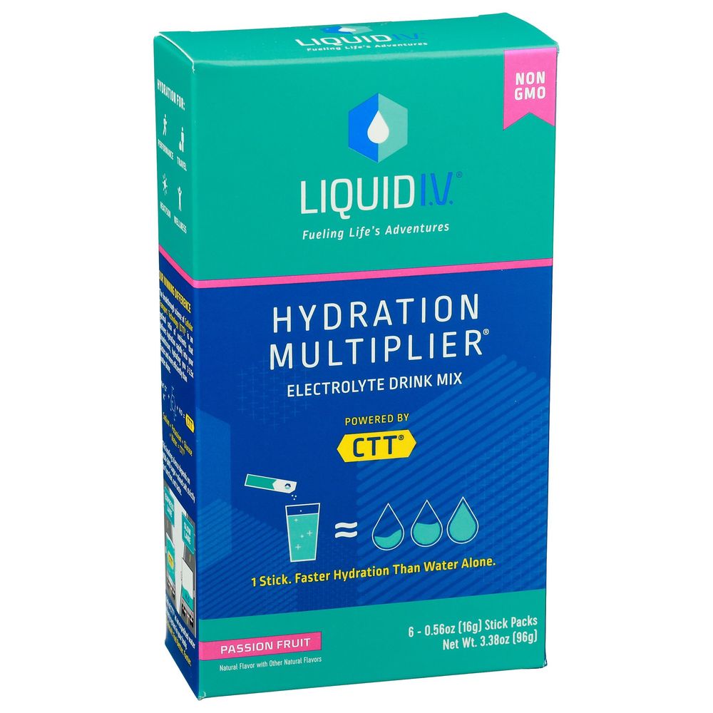 Liquid I.V. Hydration Multiplier Passion Fruit Electrolyte Drink Mix, 3.39 Ounce